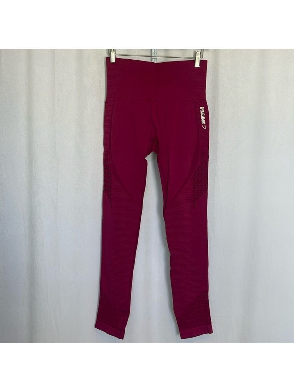 Gymshark Leggings Size M Cranberry Pink 27" Inseam Cutouts Yoga Pilates EUC